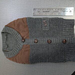 Waffle-Knit "Grampa Cardigan" Pet Sweater